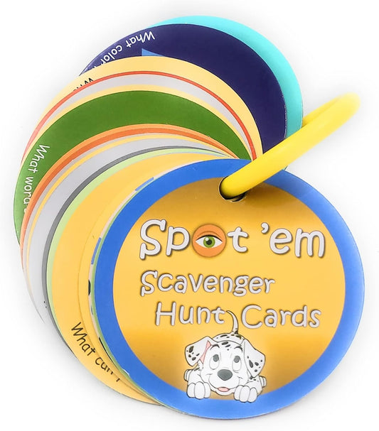 Spot'em Toddler Scavenger Hunt Cards Indoor Play First Preschool Game for Kids Kids Learn Colors Numbers Shapes Letters and Other Early Education Skills Travel Sized