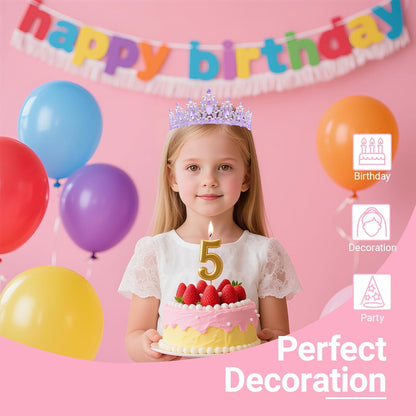 Birthday Tiara and Crown with Sash, Birthday Tiara for Women Party Silver