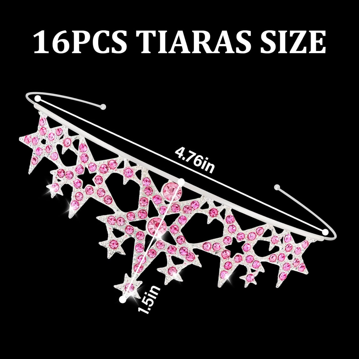 16 Pcs Tiaras Crowns Headbands for Women Girls Silver Princess Tiara Bulk Crown Tiaras Rapunzel Crown for Wedding Birthday Crystal Tiara for Prom, Bride, Pageant, Halloween