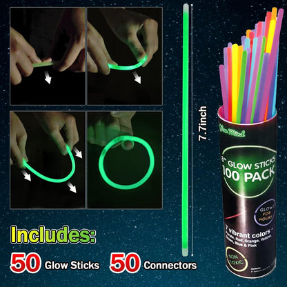 62 Pcs LED Light Up Party Favors 12 Glow Glasses with 50 Glow Sticks Necklaces Bracelets Bulk Light Up Toys for Christmas Easter 4th of July Party Favors Neon Carnival