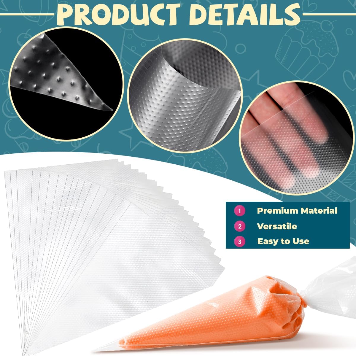 200 Pcs Disposable Cream Pastry Bag Cake Icing Piping Decorating Tool Cupcake Decorating Piping Icing Bag (Red)
