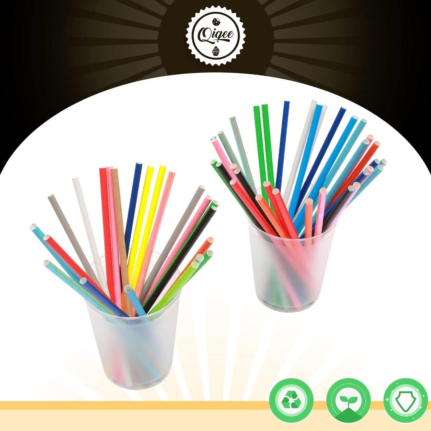 Pink Paper Straws 150pcs Disposable Straws Bulk (10 Pattern) qiqee