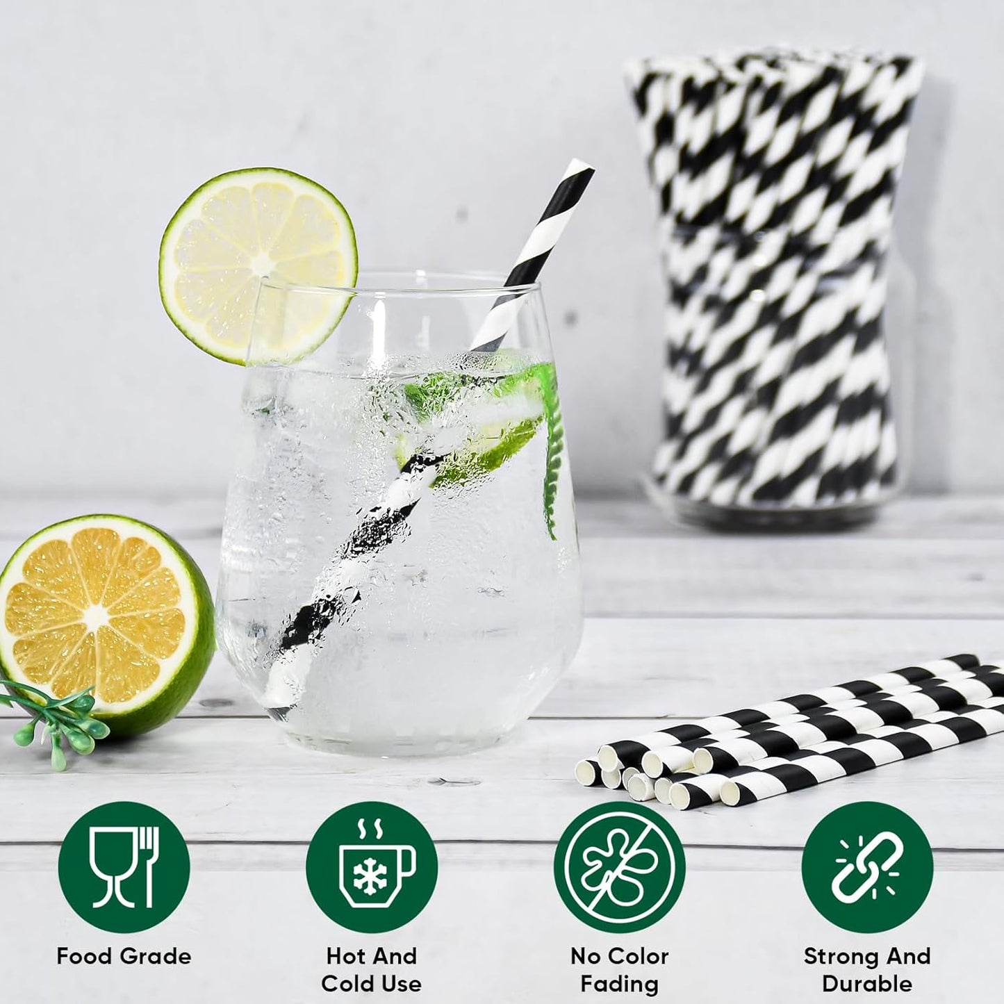 5.75 inch Orange Paper Cocktail Straws, Short Disposable Drinking Straws 500 Counts, Unwrapped - Compostable