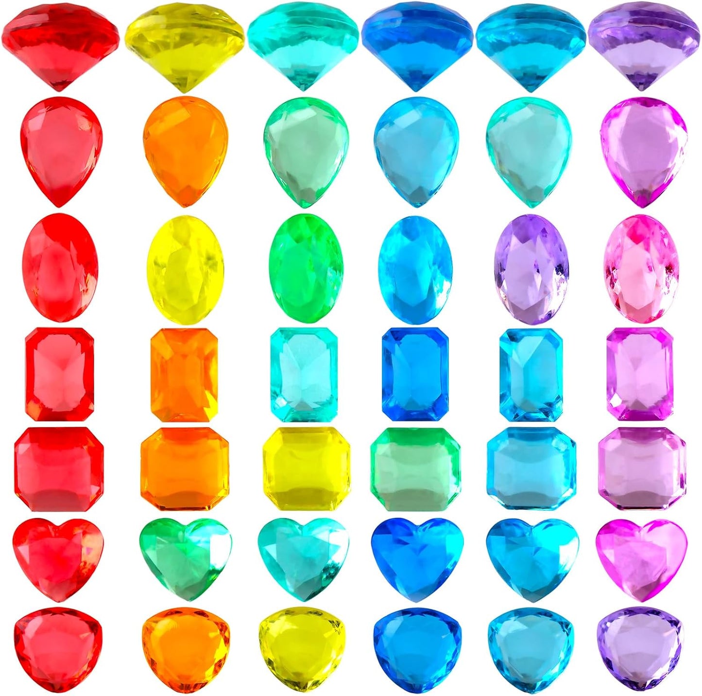 Niceup 150pcs Kids Plastic Gem Rings Bulk Toys Princess Party Favor Cupcake Topper Pinata Fillers Parade Throws Bulk Carnival Prizes Acrylic Gemstones Fake Jewel Treasure Toys Goodie Bag Fillers