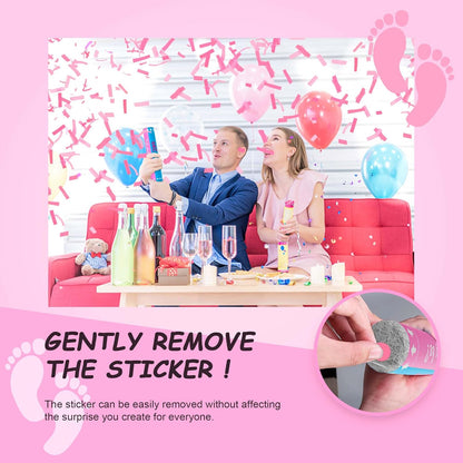 POPUPARTY Gender Reveal Confetti Cannon | No Powder Confetti Poppers | Ideal for Baby boy Gender Reveal Decoration (6 blue)