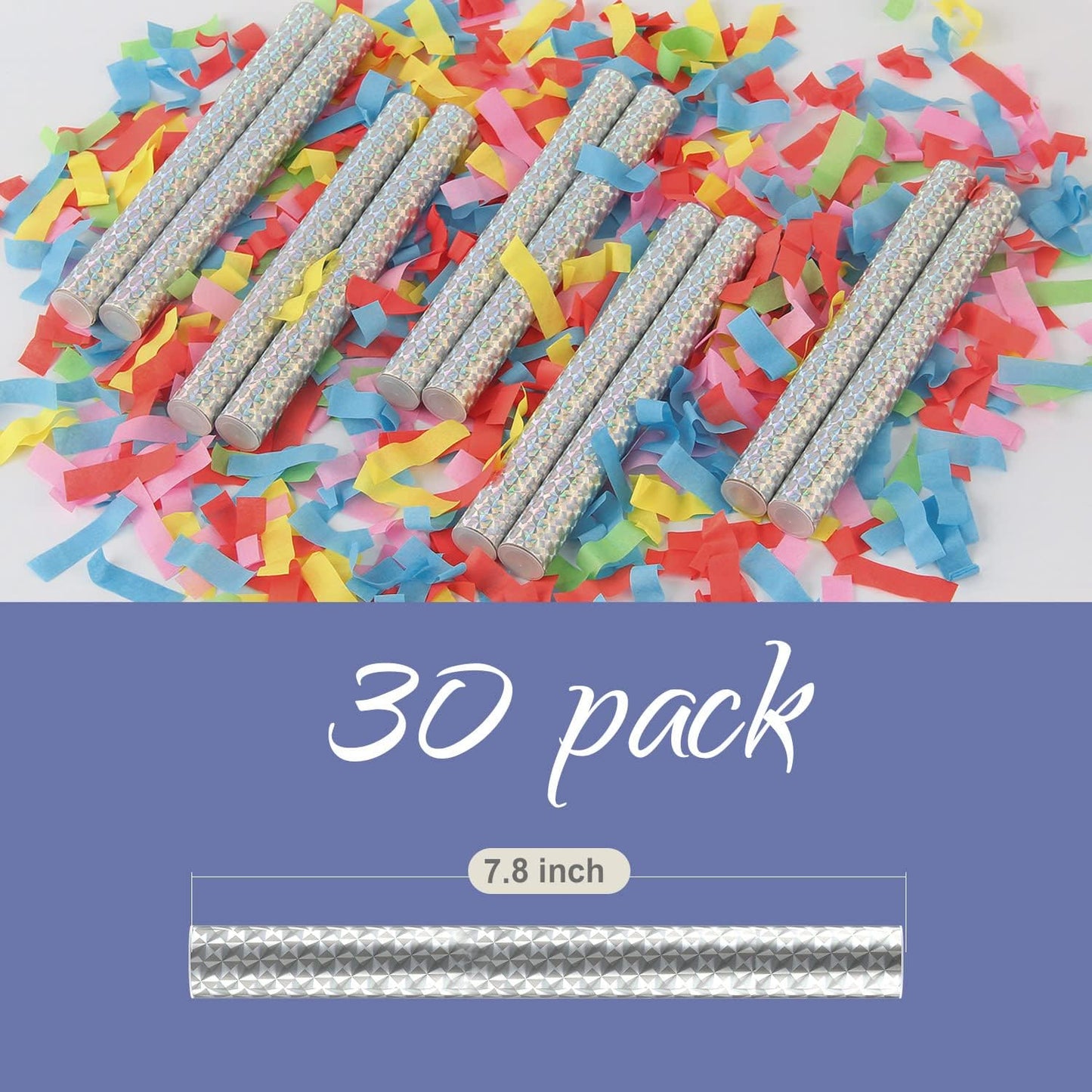 BATTIFE 10Pack Colorful Confetti Wands, Confetti Shoot Poppers, Tissue Paper Flick Flutter Sticks for Wedding Celebrations, Anniversary, Birthday Parties, Multi-color 7.8inch