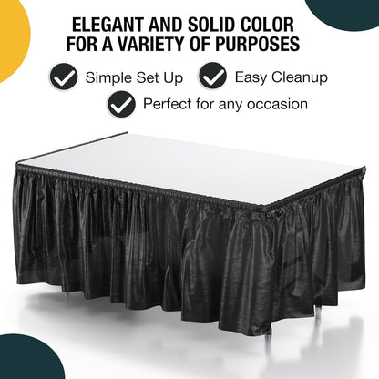 Exquisite Ruffle Table Skirt Pink 6 Pack 14 Ft Long Table Skirts for Rectangle Tables 6ft Plus or Round Tables Skirts with Adhesive Strip for Gender Reveal Decor & Happy Birthday Parties