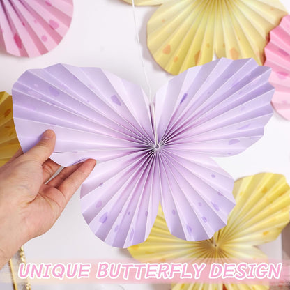 Easy Joy Paper Leaves Decorations for Wall Paper Fans Classroom Decoration Leaves Backdrop Decor Wall Decor,Set of 9