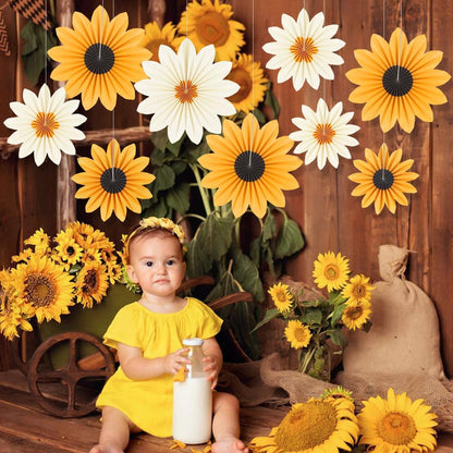 Party Hanging Paper Fans Decoration Set for Wedding Birthday Party Mother's Day Round Events Accessories Set of 8
