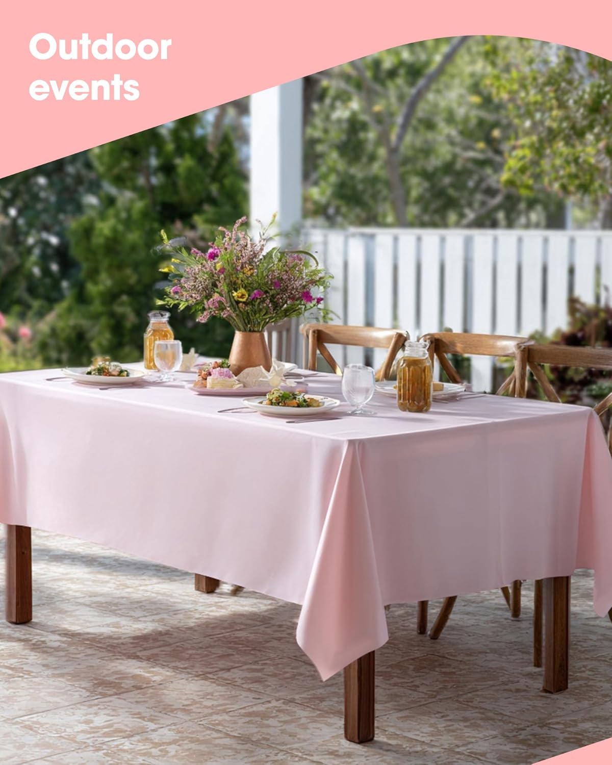 Niuara White Plastic Table Cloth - 4 Pack 54" × 108" Rectangle Disposable Tablecloths for 6FT Tables, Table Cover for Party, Holiday & Gathering Use