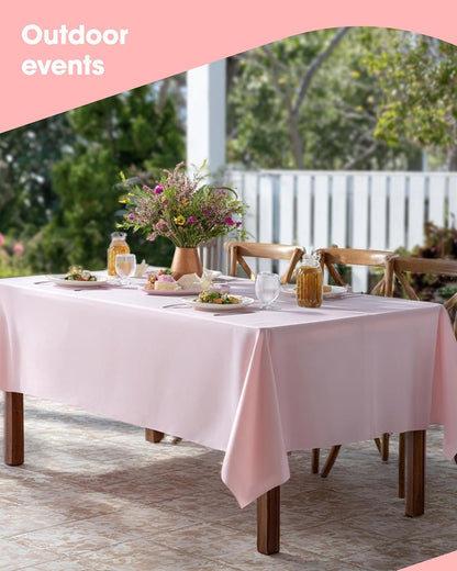 Niuara White Plastic Table Cloth - 4 Pack 54" × 108" Rectangle Disposable Tablecloths for 6FT Tables, Table Cover for Party, Holiday & Gathering Use