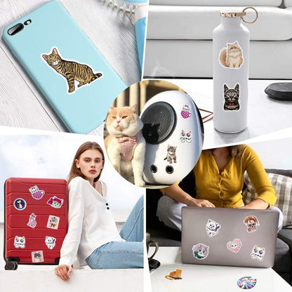 QTL Neon Stickers for Teens & Students Prizes, Waterproof Vinyl Party Favor Stickers, School Rewards, Water Bottle and Laptop, 50PCS - Colors A