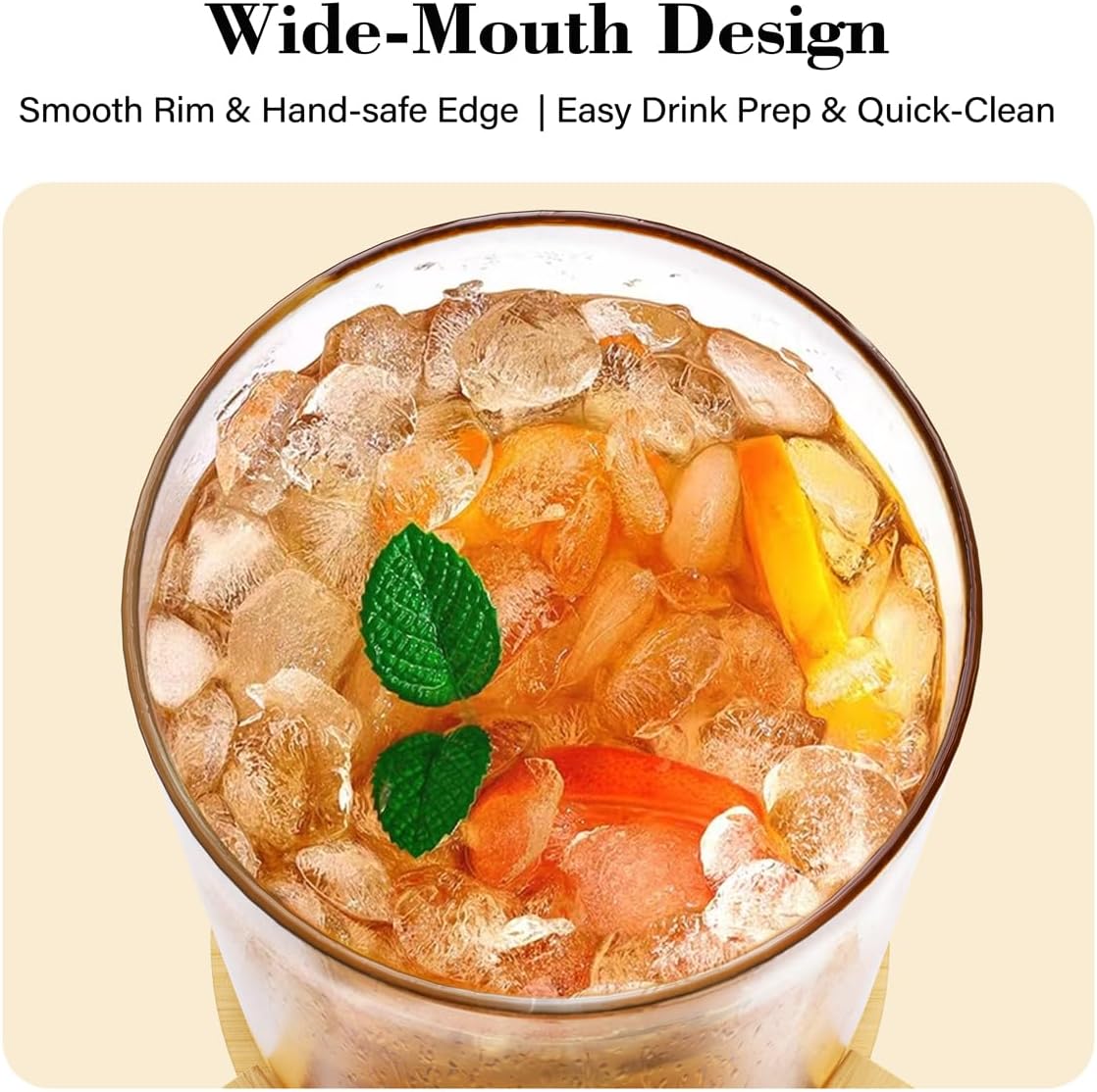 1 Gallon Glass Drink Dispenser For Parties, Beverage Dispenser With Bamboo Wood Stand And Stainless Steel Spigot, Countertop Water Dispenser, Lemonade Dispenser For Wedding, Picnic (2PACK)