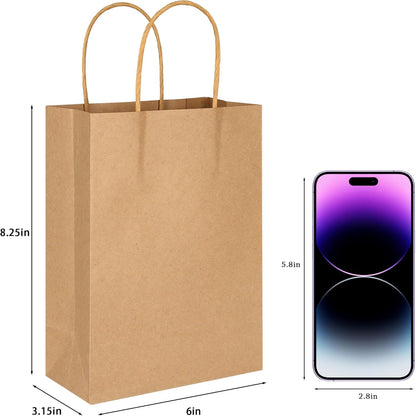 BLEWINDZ 32 Pieces Gift Bags with 32 Tissues, 8 Colors Party Favor Bags with Handles, Rainbow Gift Bag for Wedding, Birthday, Party Supplies and Gifts