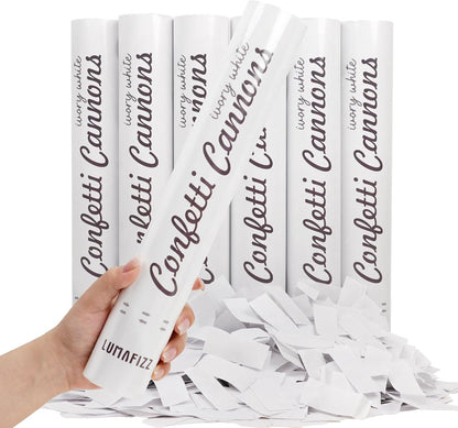 12 Inch Confetti Biodegradable [6 Pack] Confetti Cannons | Multicolor Confetti Poppers for Wedding,Birthday PartyChristmas Eve and New Year Give a Gift