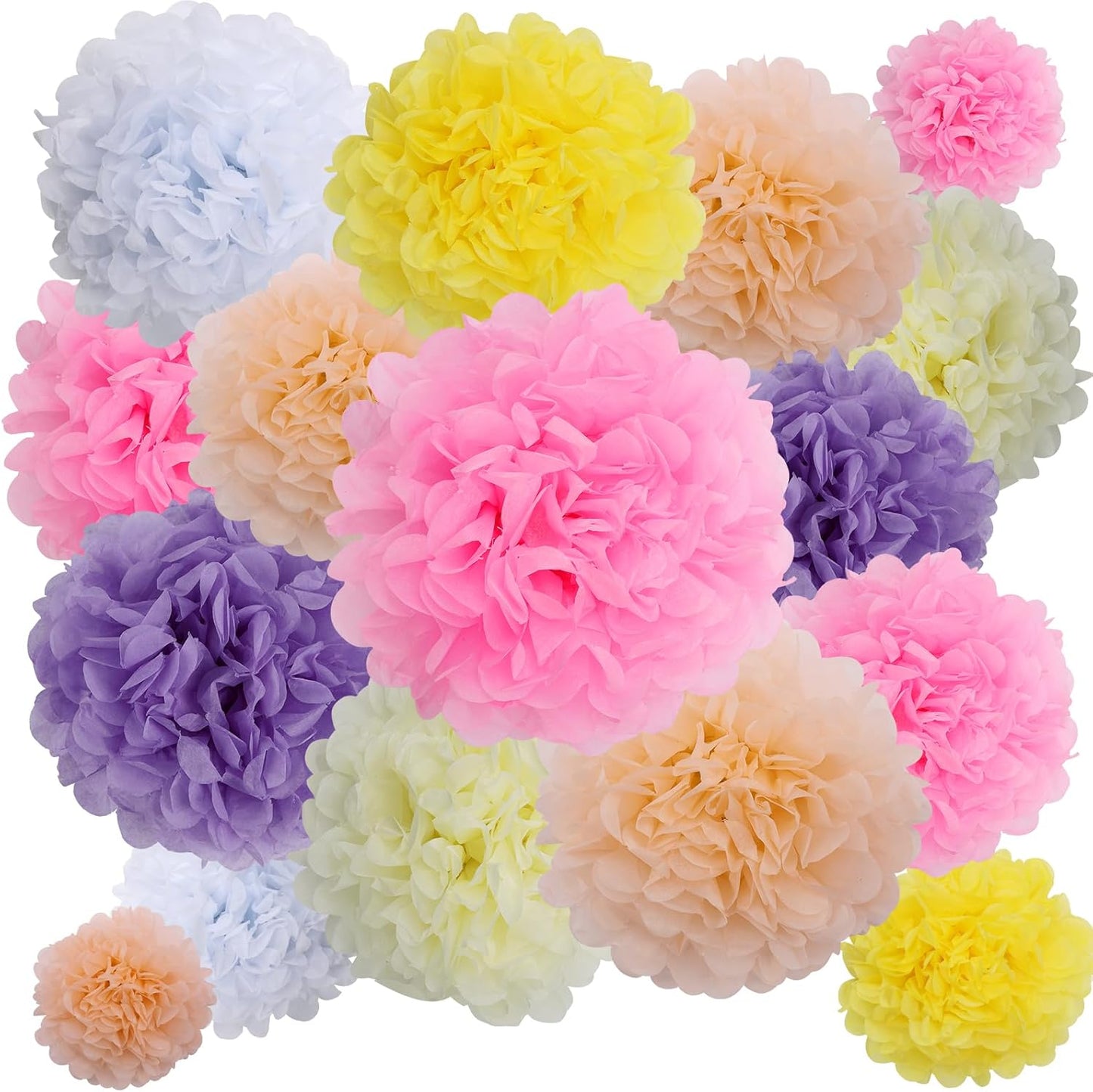 BestoFun 16 PCS Sage Green Party Decorations Tissue Paper Flowers Christmas Party Decors Hanging Pom Poms Decorations for Xmas New Year Winter Holiday Decorations