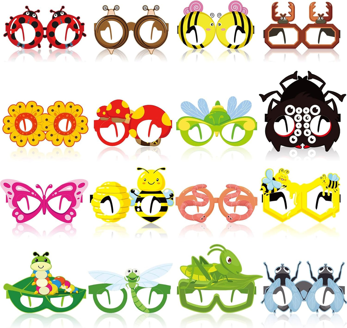 32 Pcs Spa Party Favors Paper Glasses Makeup Paper Eyeglasses Frames Spa Photo Booth Props Selfie Props for Makeup Birthday Party Decorations