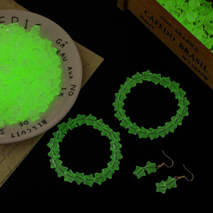 Kenning 500 Pcs 13mm Glow in The Dark Star Beads Bulk Star Pony Beads Luminous Supplies for DIY Jewelry Making, Hair Braiding, Bracelets & Necklaces(Multicolored)