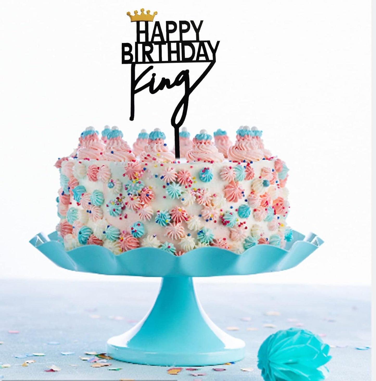 DIY Happy birthday Cake Topper Black Acrylic