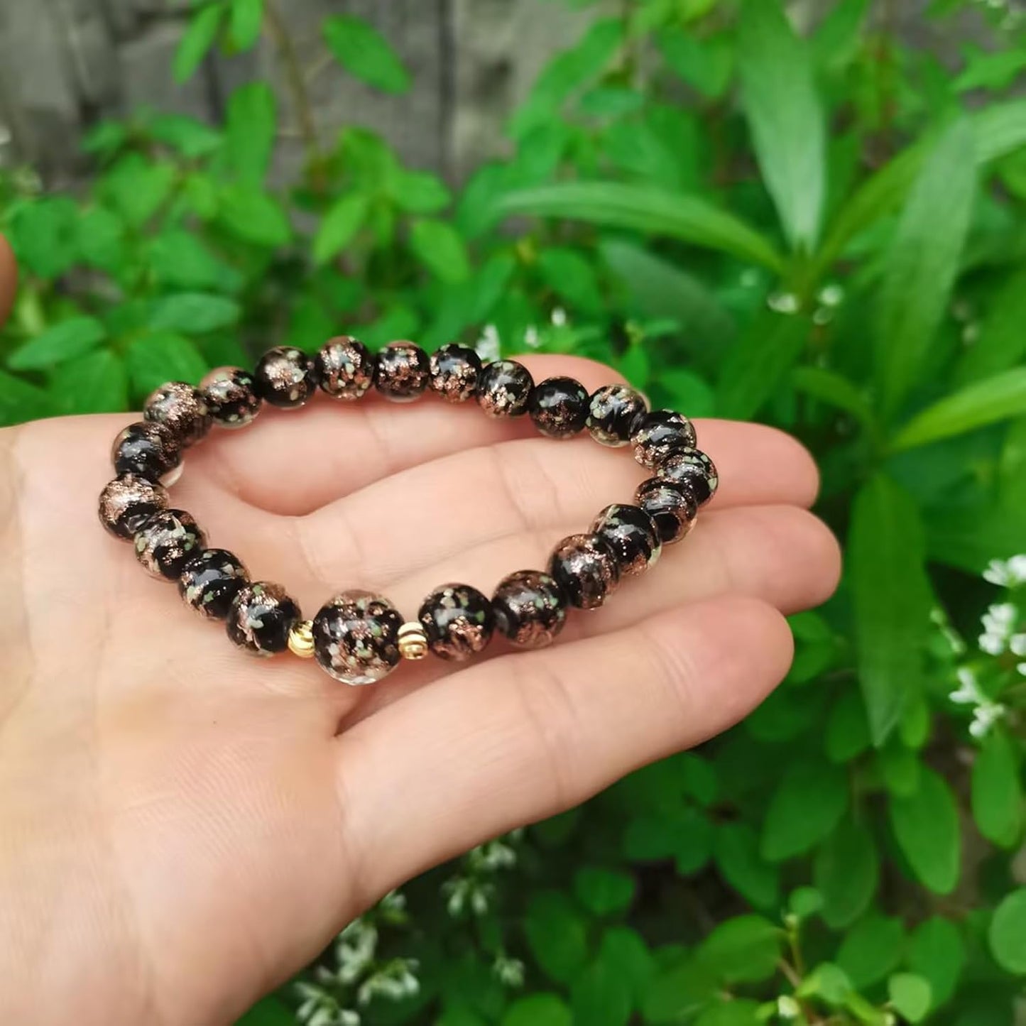 Glass Beaded Bracelet Glowing Bracelet Luminous Beads Bracelet for Women Glass Mermaid Bracelet Bangles Anti Anxeity Healing Energy