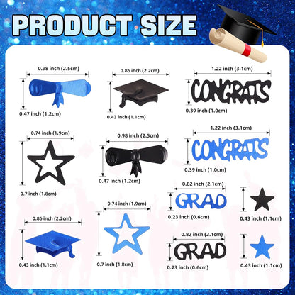 Gold and Black Graduation Confetti 2026, 1000 Pcs Congrats Grad Confetti Class of 2026 Party Table Centerpiece for 2026 Graduation Party Decorations