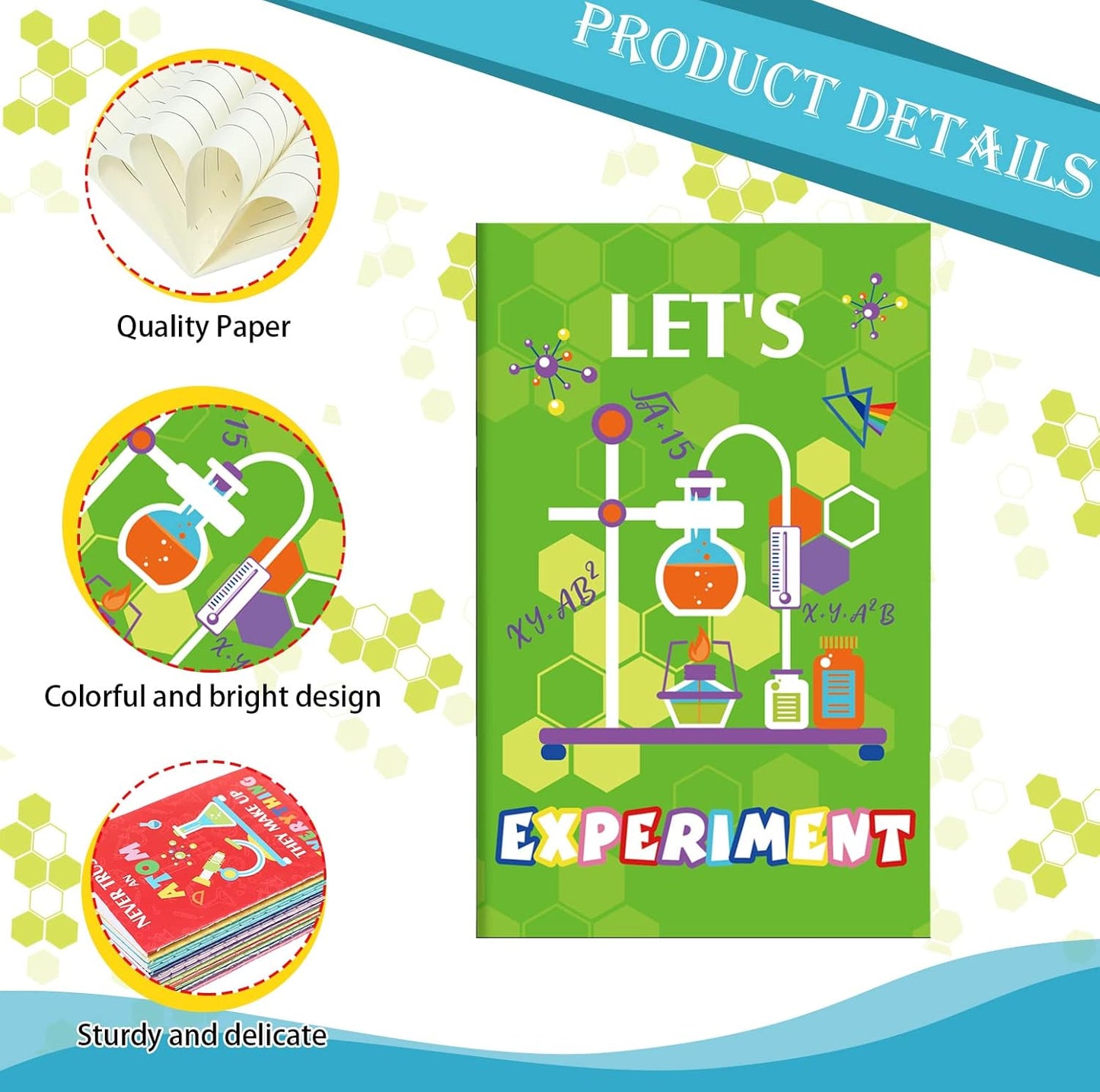 PerKoop 24 Pcs Science Party favors Mini Notebooks 4.92 x 3.15 Inch Small Pocket Notebook Bulk Science Party Supplies for Kids Teacher School Office Gift Prizes Travel Supplies