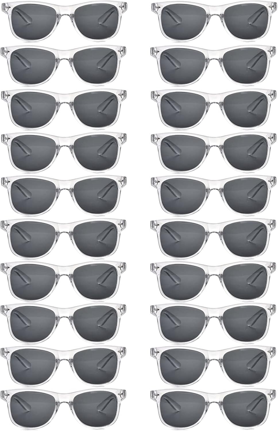 20 Pairs Bulk Sunglasses for Adult Retro 70s 90s Cheap Glasses (Black)