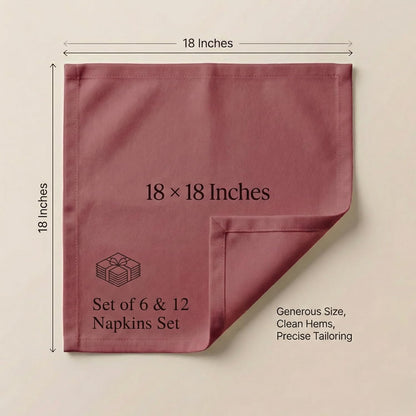 ACCENTHOME Natural Cotton Linen Napkin Set of 12 18x18 inch Dinner Napkins - Washable Soft Premium Hotel Quality Reusable Hemmed Edges Napkins Perfect Table Linens for Family Dinners, Weddings