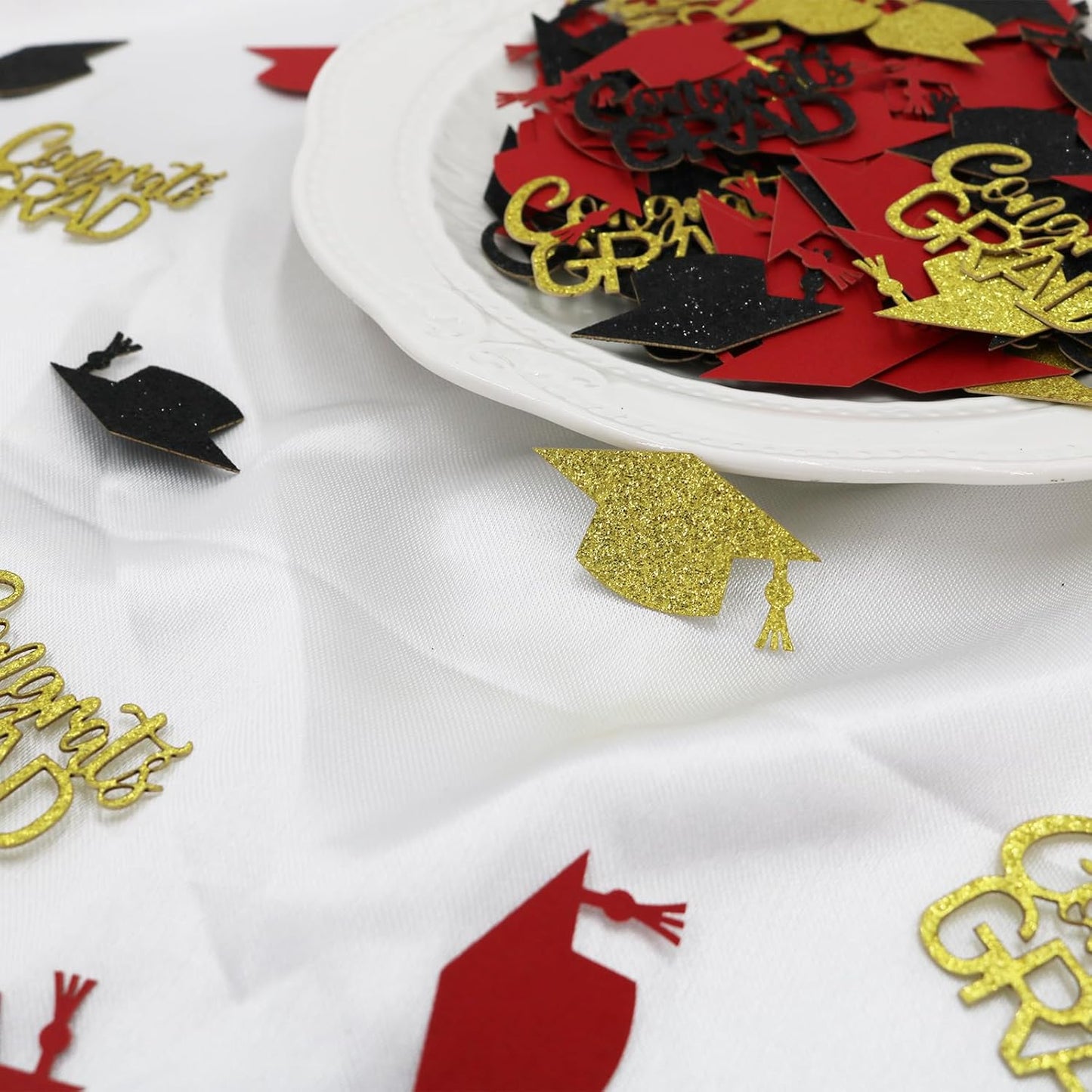 200PC Gold Graduation Confetti Class of 2026 Congrats Grad Confetti for Table Grad Cap Scatters for Graduation party decorations 2026