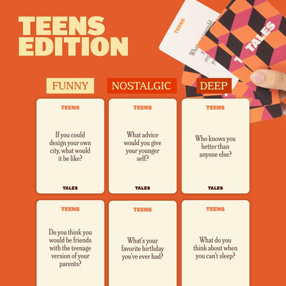 TALES 150 Conversation Cards, Friends Edition, Fun Friend Games for Adults, Teens, Kids, Perfect for Parties, Game Nights, Gifts & Gatherings, Conversations with Friends, Meaningful Connections