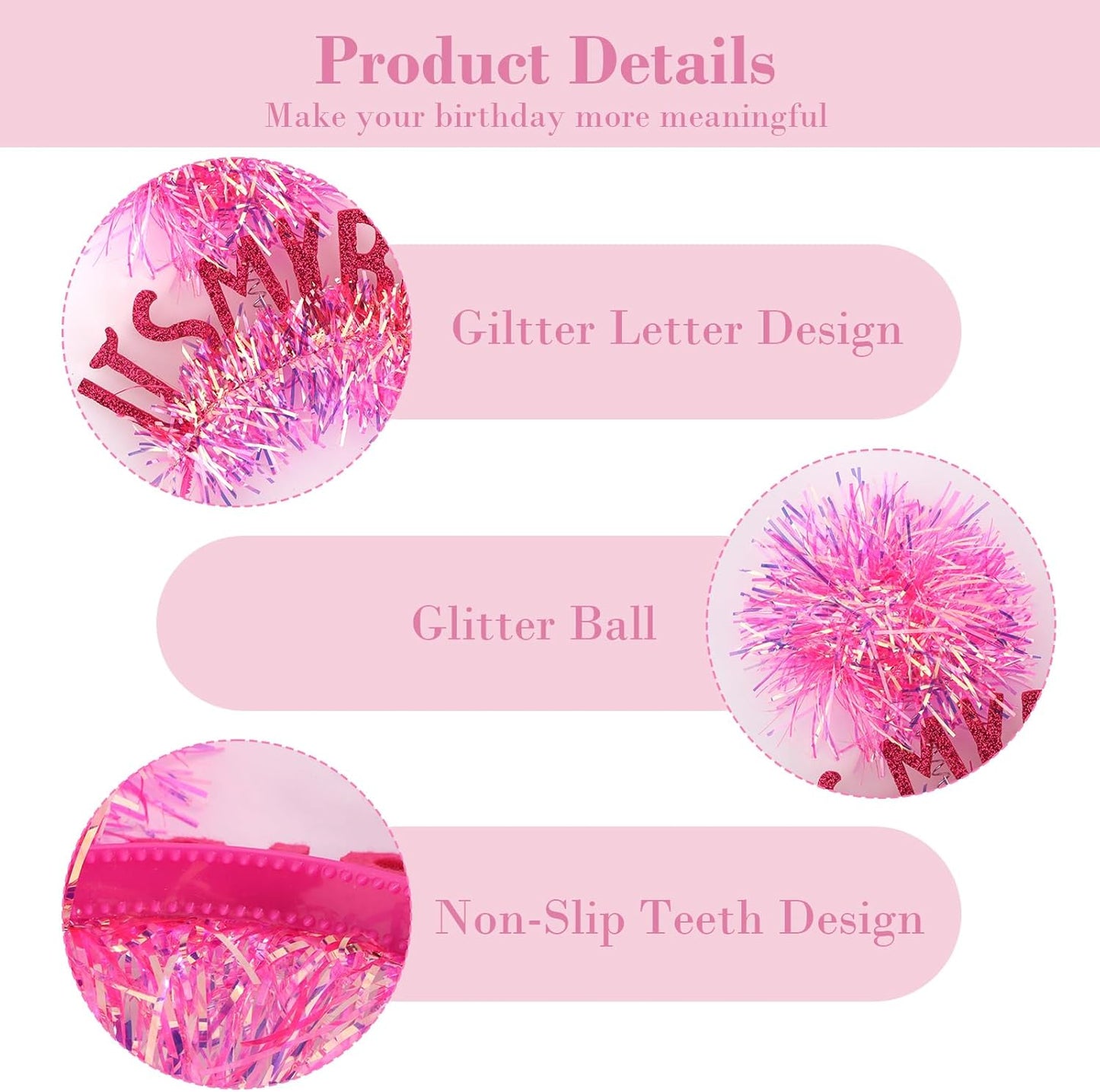 CAVETEE Happy Birthday Crown and Tiara for Women & Girls Party Decorations Gifts