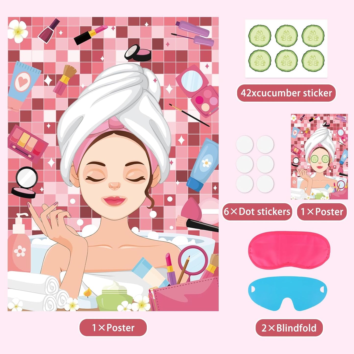 Pin The Crown on The Princess Party Games for Girls Princess Birthday Party with 24 Pcs Crowns, Large Princess Poster for Kids Girls Princess Birthday Party Princess Tea Party Decorations