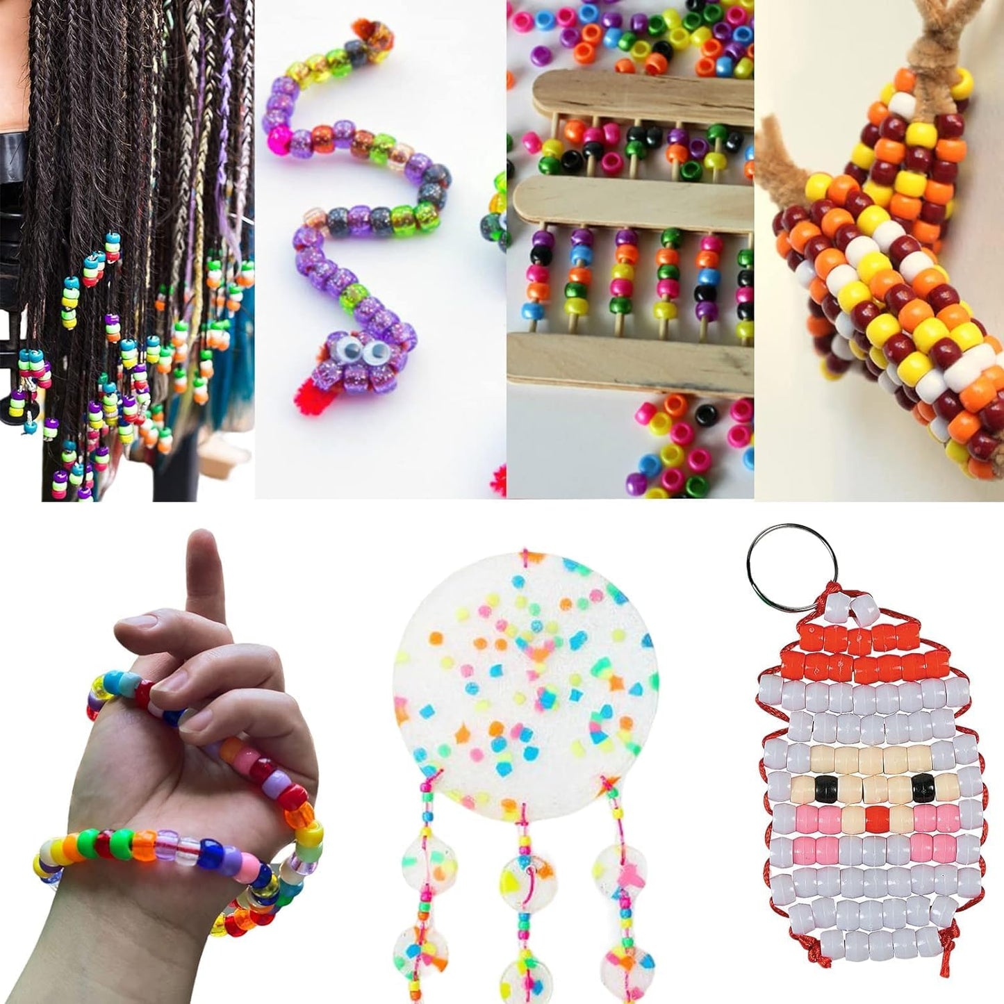 2400Pcs Glow in The Dark Pony Beads Bulk,20 Colors Rainbow Kandi Bead for Hair Braiding Friendship Bracelet Making Kandi Jewelry Key Chains DIY Crafts Chirstmas Gifts (2400PCS(20Color))