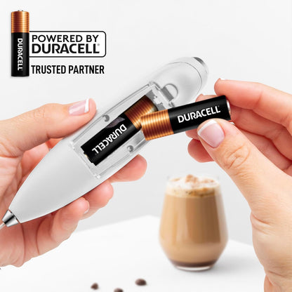 Zulay Kitchen Powerful Milk Frother Wand With Duracell Batteries - Ultra Fast Handheld Drink Mixer - Electric Whisk Foam Maker for Coffee, Lattes, Cappuccino & Matcha - Z1 Motor - Black - Colors C