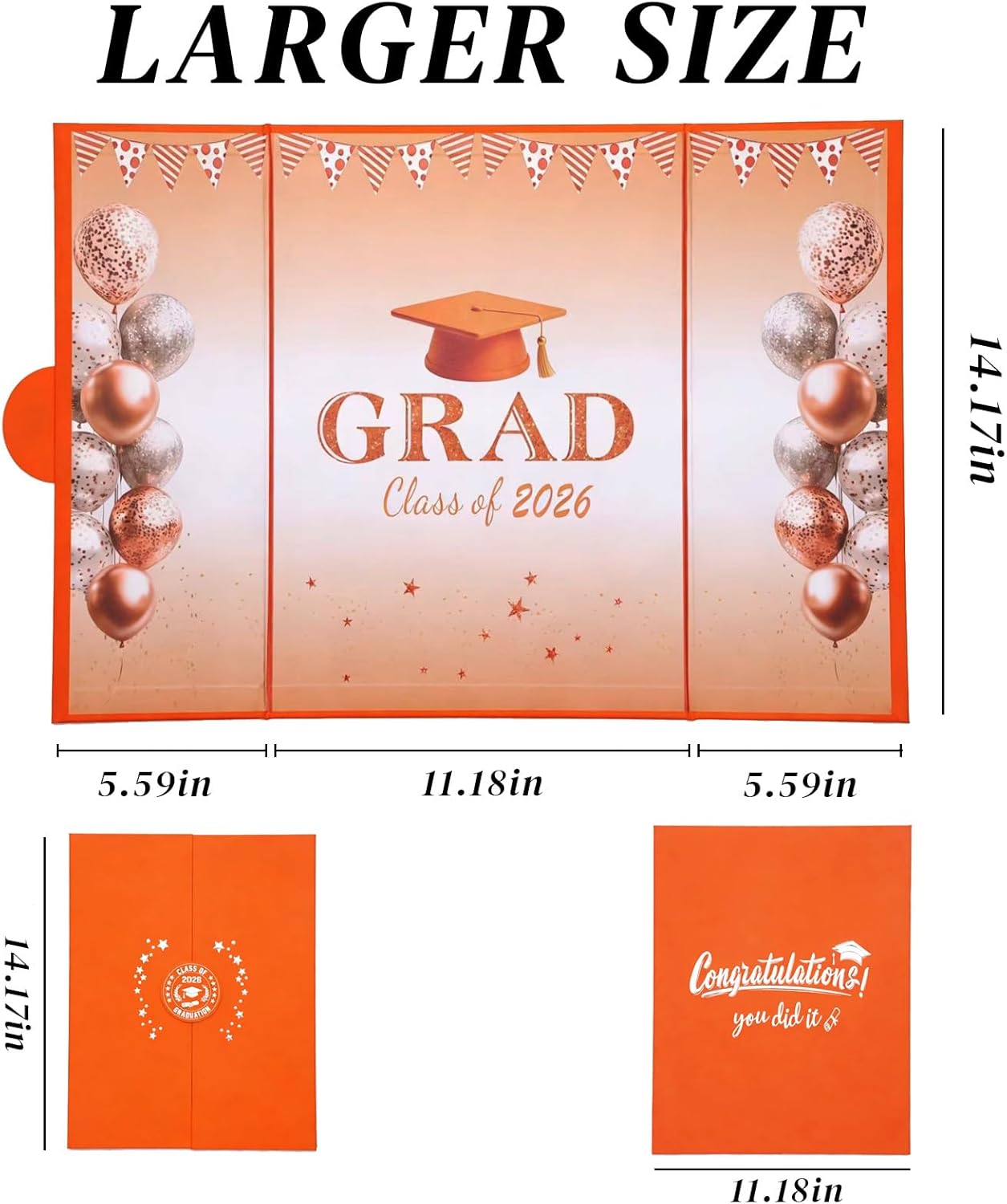 Green Graduation Party Decorations Class of 2026 - Extra Large 22" x 14" Graduation Guest Book to Sign Signature Board for Graduation Gifts Congrats Grad Party Favors Supplies Decor Keepsake