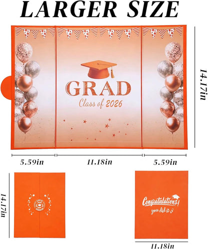 Green Graduation Party Decorations Class of 2026 - Extra Large 22" x 14" Graduation Guest Book to Sign Signature Board for Graduation Gifts Congrats Grad Party Favors Supplies Decor Keepsake