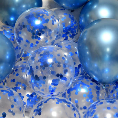 Party Balloons 12inch 50 Pcs Latex Confetti Balloons Birthday Balloons Party Decoration Wedding Baby Shower Christmas Party-Confetti Silver