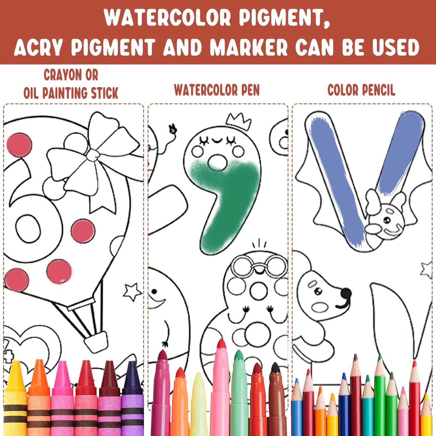 2PCS Children's Drawing Roll, Coloring Paper Roll for Kids Gift, 120 * 11.8 Inches DIY Painting Drawing Paper Roll, Sticky Drawing Paper Roll, Early Educational Toys for Kids (Animal World)