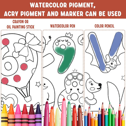 2PCS Children's Drawing Roll, Coloring Paper Roll for Kids Gift, 120 * 11.8 Inches DIY Painting Drawing Paper Roll, Sticky Drawing Paper Roll, Early Educational Toys for Kids (Animal World)