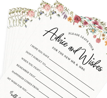 Printed Party Bridal Shower Game Set – 4 Fun Games and Activities for 30 Guests, Includes Bingo, He Said She Said, Bride & Groom Trivia, and Wedding Phrase Guessing Game, Love In Bloom Wildflower Design