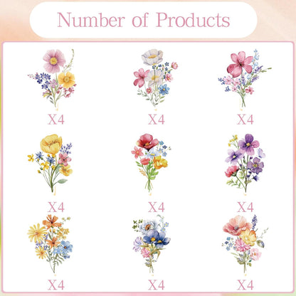 Wildflower Birthday Party Decorations, 36PCS Flower Floral Cupcake Toppers Decoration, Baby in Bloom Baby Shower Cupcake Picks Decor Party Supplies for Gilrs Women