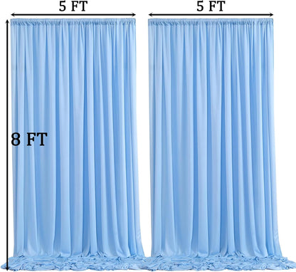 10ftx10ft Black Backdrop Curtains for Weddings Parties, Wrinkle Free 2 Panels Silky Polyester Photo Backdrop Drapes Back Drop Cloth Drapery for Birthday Mother'sDay Photography Background