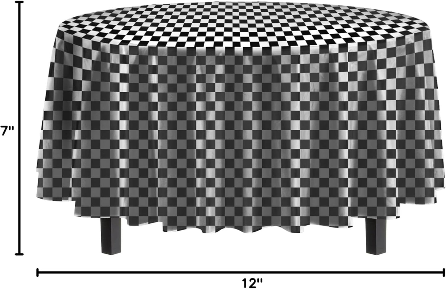 12-Pack Premium Plastic Tablecloth 54in. x 108in. Rectangle Table Cover - Dark Blue - Colors A