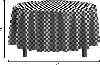 12-Pack Premium Plastic Tablecloth 54in. x 108in. Rectangle Table Cover - Dark Blue - Colors A