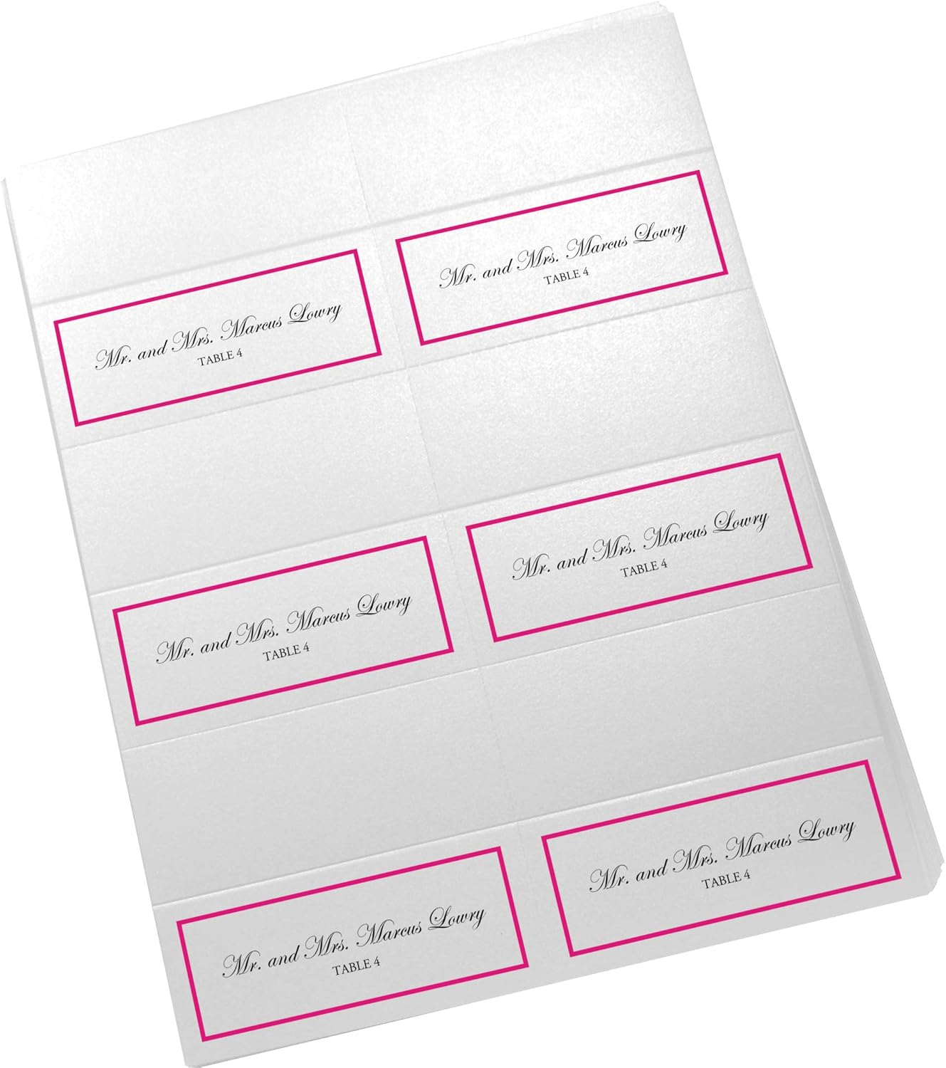 Single Line Border Printable Place Cards, Gold (Choose Color), Set of 60 (10 Sheets), Laser & Inkjet Printers - Wedding, Party, Dinner, and Special Events - Made in the USA