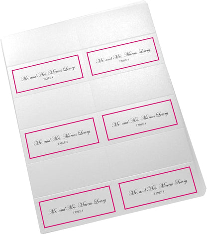 Single Line Border Printable Place Cards, Gold (Choose Color), Set of 60 (10 Sheets), Laser & Inkjet Printers - Wedding, Party, Dinner, and Special Events - Made in the USA