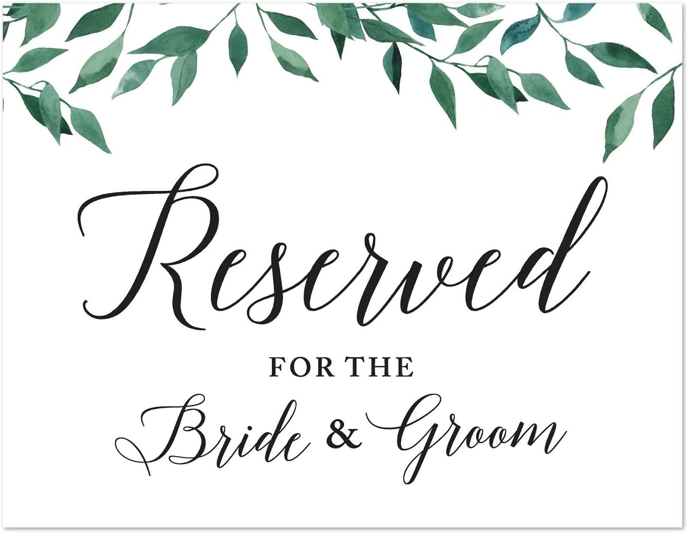 Andaz Press Wedding Party Signs, Natural Greenery Green Leaves, 8.5x11-inch, Bridal Shower Scavenger Hunt, 1-Pack - Colors B