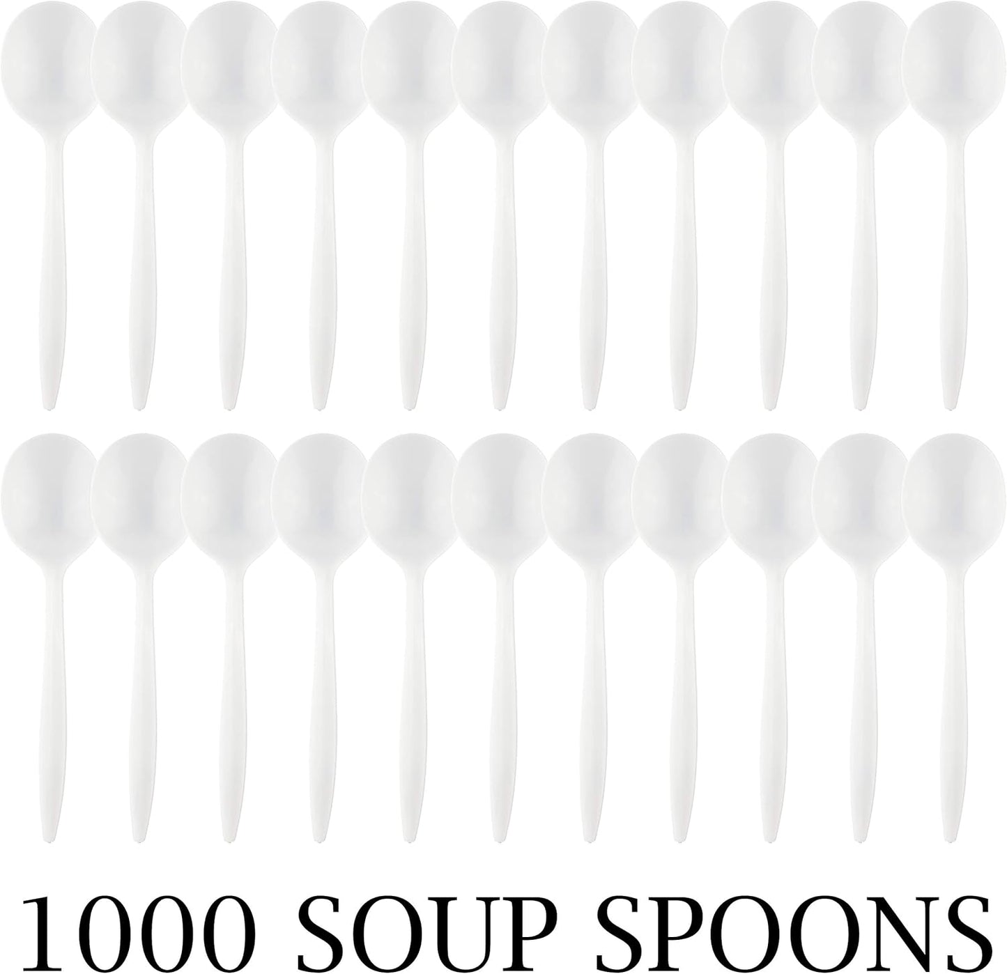 Plasticpro Cutlery Plastic Combo Sets Medium Weight Disposable Silverware White (1000 Count)