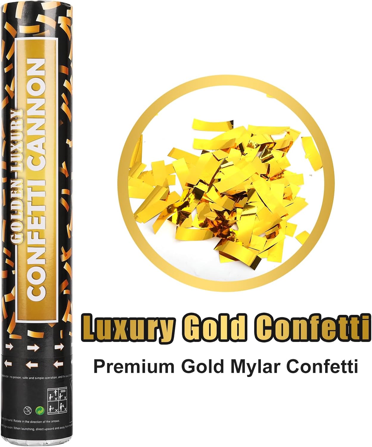 5 Pack Confetti Cannon Biodegradable, 12 Inch Confetti Poppers Graduation, Suitable for Graduation Wedding Birthday Parties and New Year's Eve Celebration