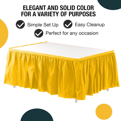 Exquisite Ruffle Table Skirt Pink 6 Pack 14 Ft Long Table Skirts for Rectangle Tables 6ft Plus or Round Tables Skirts with Adhesive Strip for Gender Reveal Decor & Happy Birthday Parties